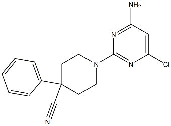 1-(4-AMINO-6-CHLOROPYRIMIDIN-2-YL)-4-PHENYLPIPERIDINE-4-CARBONITRILE Struktur