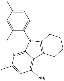 2-METHYL-9-(2,4,6-TRIMETHYL-PHENYL)-6,7,8,9-TETRAHYDRO-5H-PYRIDO[2,3-B]INDOL-4-YLAMINE Struktur