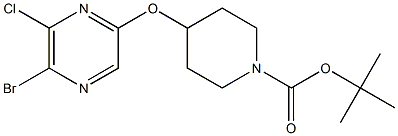 4-(5-BROMO-6-CHLORO-PYRAZIN-2-YLOXY)-PIPERIDINE-1-CARBOXYLIC ACID TERT-BUTYL ESTER Struktur