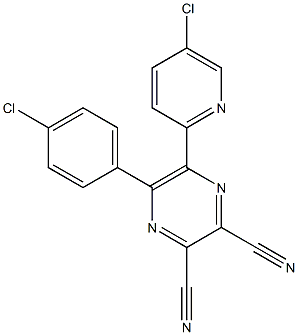 5-(4-CHLOROPHENYL)-6-(5-CHLOROPYRIDIN-2-YL)PYRAZINE-2,3-DICARBONITRILE Struktur