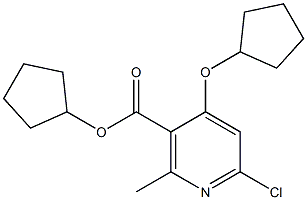 CYCLOPENTYL 6-CHLORO-4-(CYCLOPENTYLOXY)-2-METHYLNICOTINATE Struktur