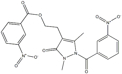 2-[2,5-dimethyl-1-(3-nitrobenzoyl)-3-oxo-2,3-dihydro-1H-pyrazol-4-yl]ethyl 3-nitrobenzenecarboxylate Struktur