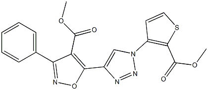 methyl 5-{1-[2-(methoxycarbonyl)-3-thienyl]-1H-1,2,3-triazol-4-yl}-3-phenyl-4-isoxazolecarboxylate Struktur