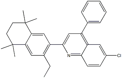 6-chloro-2-(3-ethyl-5,5,8,8-tetramethyl-5,6,7,8-tetrahydronaphthalen-2-yl)-4-phenylquinoline Struktur