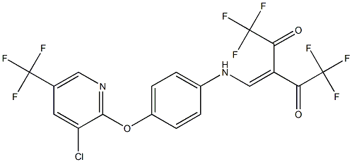 3-[(4-{[3-chloro-5-(trifluoromethyl)-2-pyridinyl]oxy}anilino)methylene]-1,1,1,5,5,5-hexafluoro-2,4-pentanedione Struktur