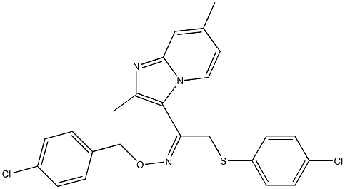 2-[(4-chlorophenyl)sulfanyl]-1-(2,7-dimethylimidazo[1,2-a]pyridin-3-yl)-1-ethanone O-(4-chlorobenzyl)oxime Struktur