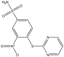 3-nitro-4-(pyrimidin-2-ylthio)benzene-1-sulfonamide Struktur