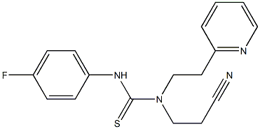 N-(2-cyanoethyl)-N'-(4-fluorophenyl)-N-[2-(2-pyridyl)ethyl]thiourea Struktur