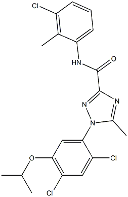 N-(3-chloro-2-methylphenyl)-1-(2,4-dichloro-5-isopropoxyphenyl)-5-methyl-1H-1,2,4-triazole-3-carboxamide Struktur