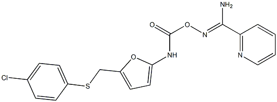 N'-({[(5-{[(4-chlorophenyl)thio]methyl}-2-furyl)amino]carbonyl}oxy)pyridine-2-carboximidamide Struktur