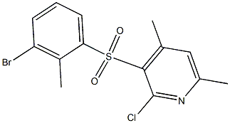 3-[(3-bromo-2-methylphenyl)sulfonyl]-2-chloro-4,6-dimethylpyridine Struktur