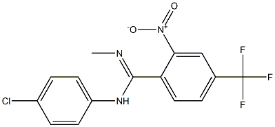 N-(4-chlorophenyl)-N'-methyl-2-nitro-4-(trifluoromethyl)benzenecarboximidamide Struktur