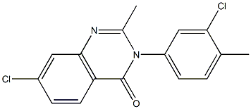 7-chloro-3-(3-chloro-4-methylphenyl)-2-methyl-3,4-dihydroquinazolin-4-one Struktur