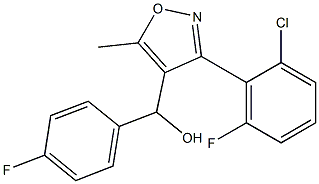 [3-(2-chloro-6-fluorophenyl)-5-methylisoxazol-4-yl](4-fluorophenyl)methanol Struktur