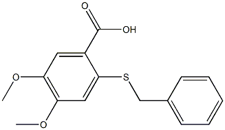 2-(benzylthio)-4,5-dimethoxybenzoic acid Struktur