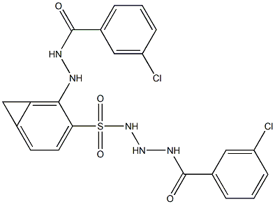 N1-di[2-(3-chlorobenzoyl)hydrazino]methylidenebenzene-1-sulfonamide Struktur