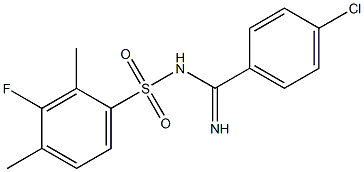 N1-[(4-chlorophenyl)(imino)methyl]-3-fluoro-2,4-dimethylbenzene-1-sulfonamide Struktur