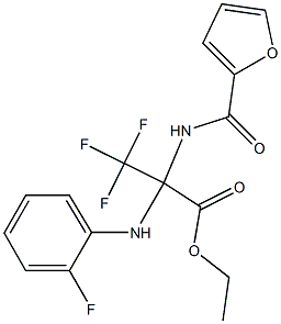 ethyl 3,3,3-trifluoro-2-(2-fluoroanilino)-2-[(2-furylcarbonyl)amino]propanoate Struktur