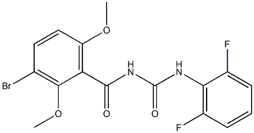 N-(3-bromo-2,6-dimethoxybenzoyl)-N'-(2,6-difluorophenyl)urea Struktur