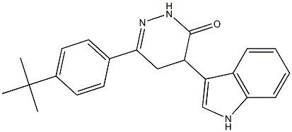 6-[4-(tert-butyl)phenyl]-4-(1H-indol-3-yl)-4,5-dihydro-3(2H)-pyridazinone Struktur