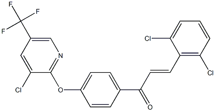 (E)-1-(4-{[3-chloro-5-(trifluoromethyl)-2-pyridinyl]oxy}phenyl)-3-(2,6-dichlorophenyl)-2-propen-1-one Struktur