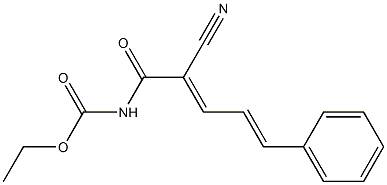 ethyl N-(2-cyano-5-phenylpenta-2,4-dienoyl)carbamate Struktur