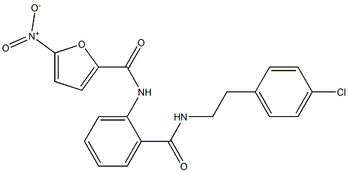 N2-(2-{[(4-chlorophenethyl)amino]carbonyl}phenyl)-5-nitro-2-furamide Struktur