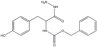 benzyl N-[2-hydrazino-1-(4-hydroxybenzyl)-2-oxoethyl]carbamate Struktur