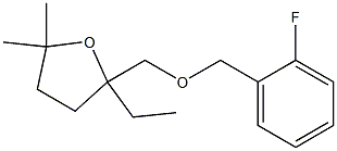 2-ethyl-2-{[(2-fluorobenzyl)oxy]methyl}-5,5-dimethyltetrahydrofuran Struktur