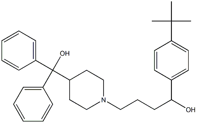 1-[4-(tert-butyl)phenyl]-4-{4-[hydroxy(diphenyl)methyl]piperidino}butan-1-ol Struktur