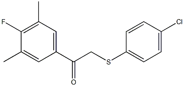 2-[(4-chlorophenyl)thio]-1-(4-fluoro-3,5-dimethylphenyl)ethan-1-one Struktur