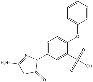 5-(3-amino-5-oxo-4,5-dihydro-1H-pyrazol-1-yl)-2-phenoxybenzene-1-sulfonic acid Struktur