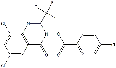 6,8-dichloro-3-[(4-chlorobenzoyl)oxy]-2-(trifluoromethyl)-4(3H)-quinazolinone Struktur