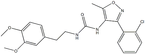 N-[3-(2-chlorophenyl)-5-methylisoxazol-4-yl]-N'-(3,4-dimethoxyphenethyl)urea Struktur