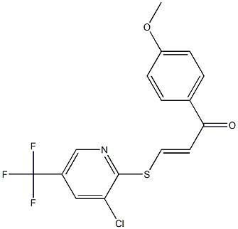 3-{[3-chloro-5-(trifluoromethyl)-2-pyridyl]thio}-1-(4-methoxyphenyl)prop-2-en-1-one Struktur