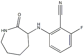 2-fluoro-6-[(2-oxoazepan-3-yl)amino]benzonitrile Struktur