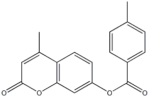 4-methyl-2-oxo-2H-chromen-7-yl 4-methylbenzenecarboxylate Struktur