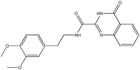 N2-(3,4-dimethoxyphenethyl)-4-oxo-3,4-dihydroquinazoline-2-carboxamide Struktur