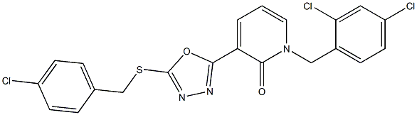 3-{5-[(4-chlorobenzyl)sulfanyl]-1,3,4-oxadiazol-2-yl}-1-(2,4-dichlorobenzyl)-2(1H)-pyridinone Struktur