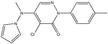 4-chloro-2-(4-methylphenyl)-5-[methyl(1H-pyrrol-1-yl)amino]-2,3-dihydropyridazin-3-one Struktur