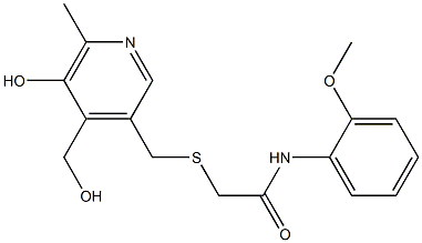 N1-(2-methoxyphenyl)-2-({[5-hydroxy-4-(hydroxymethyl)-6-methyl-3-pyridyl]methyl}thio)acetamide Struktur