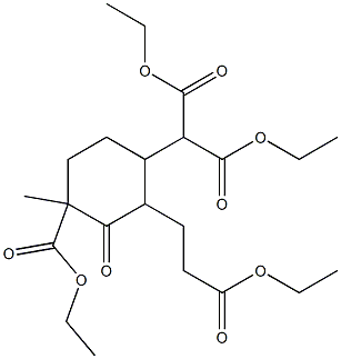 diethyl 2-[4-(ethoxycarbonyl)-2-(3-ethoxy-3-oxopropyl)-4-methyl-3-oxocyclohexyl]malonate Struktur