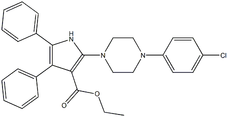 ethyl 2-[4-(4-chlorophenyl)piperazino]-4,5-diphenyl-1H-pyrrole-3-carboxylate Struktur