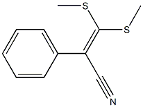 3,3-di(methylthio)-2-phenylacrylonitrile Struktur