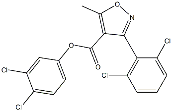 3,4-dichlorophenyl 3-(2,6-dichlorophenyl)-5-methylisoxazole-4-carboxylate Struktur