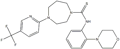 N1-(2-morpholinophenyl)-4-[5-(trifluoromethyl)-2-pyridyl]-1,4-diazepane-1-carbothioamide Struktur