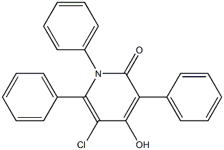 5-chloro-4-hydroxy-1,3,6-triphenyl-1,2-dihydropyridin-2-one Struktur