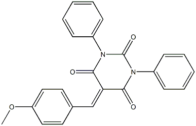 5-(4-methoxybenzylidene)-1,3-diphenylhexahydropyrimidine-2,4,6-trione Struktur