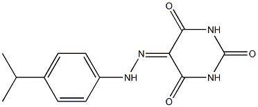 5-[2-(4-isopropylphenyl)hydrazono]hexahydropyrimidine-2,4,6-trione Struktur