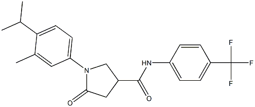 1-(4-isopropyl-3-methylphenyl)-5-oxo-N-[4-(trifluoromethyl)phenyl]-3-pyrrolidinecarboxamide Struktur